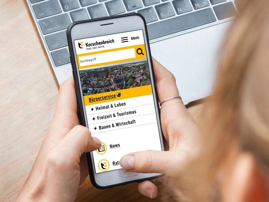 beispiel barrierefreies webdesign stadt korschenbroich smartphone