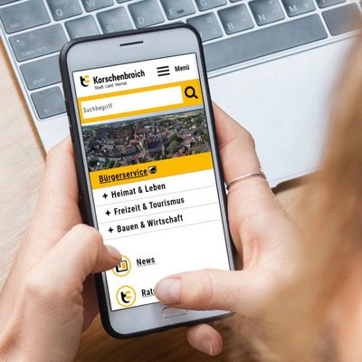 beispiel barrierefreies webdesign stadt korschenbroich smartphone