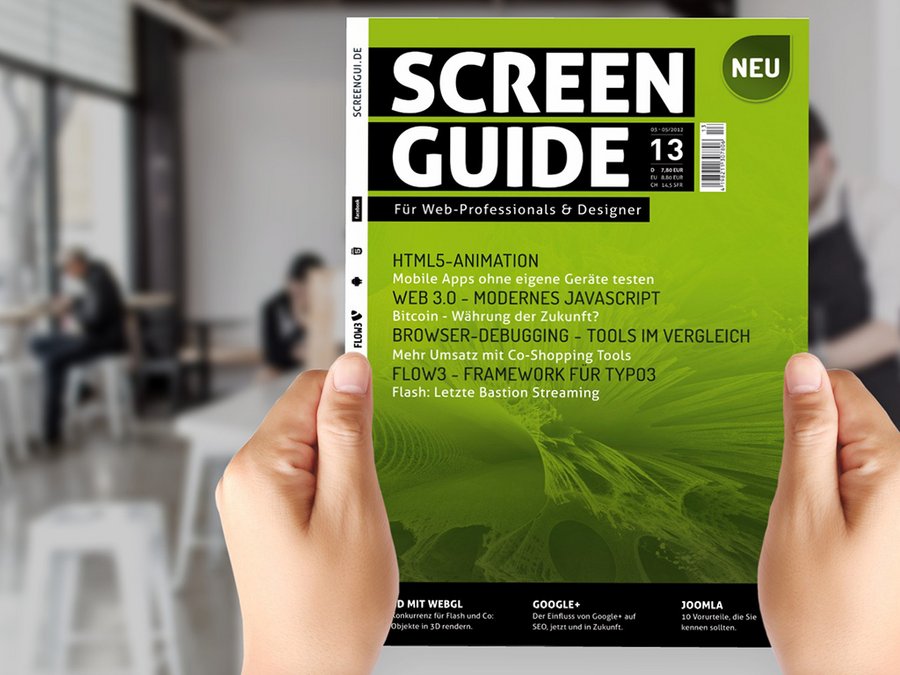 Foto Titelseite Magazin Screenguide erste Ausgabe