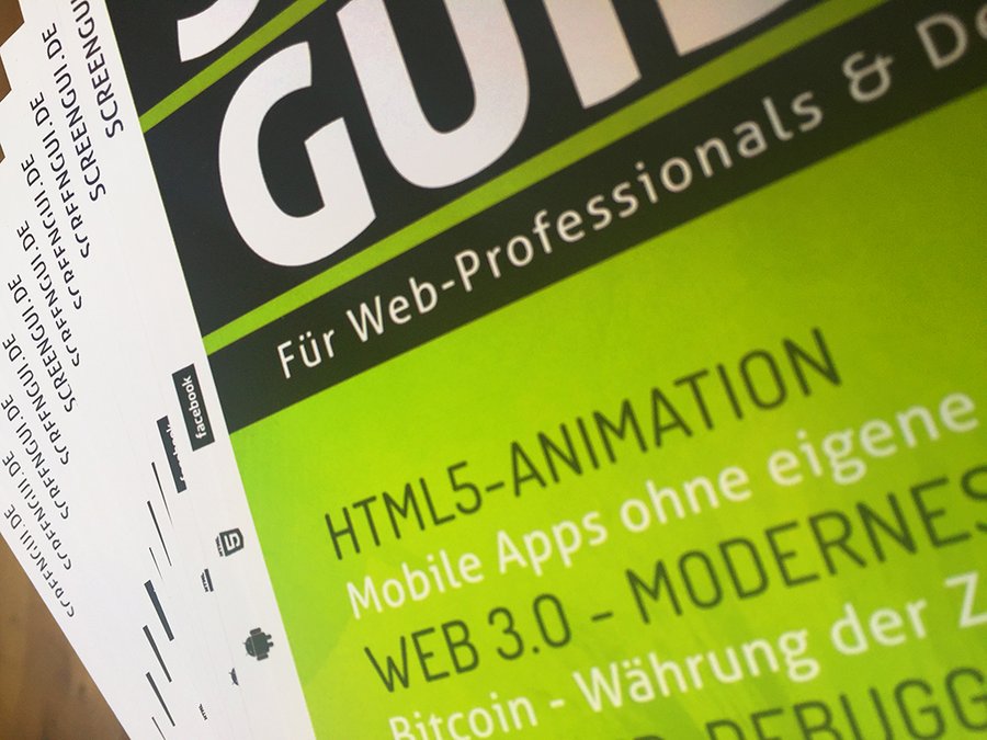 Detailbild Stapel Screenguide-Magazine der ersten Ausgabe
